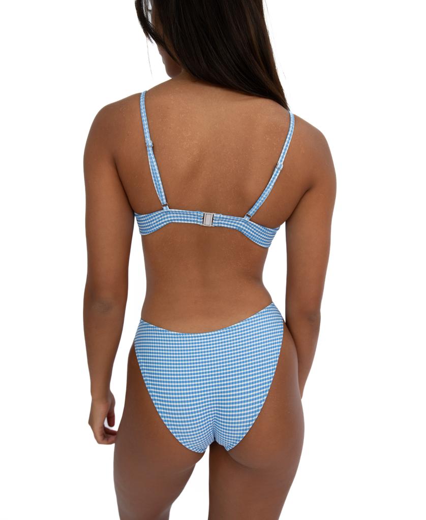 Mischa Bikini Top | Blue Gingham