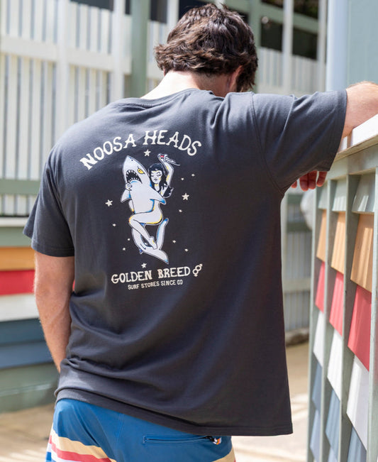 Noosa Shark Girl Tee | Wash Black