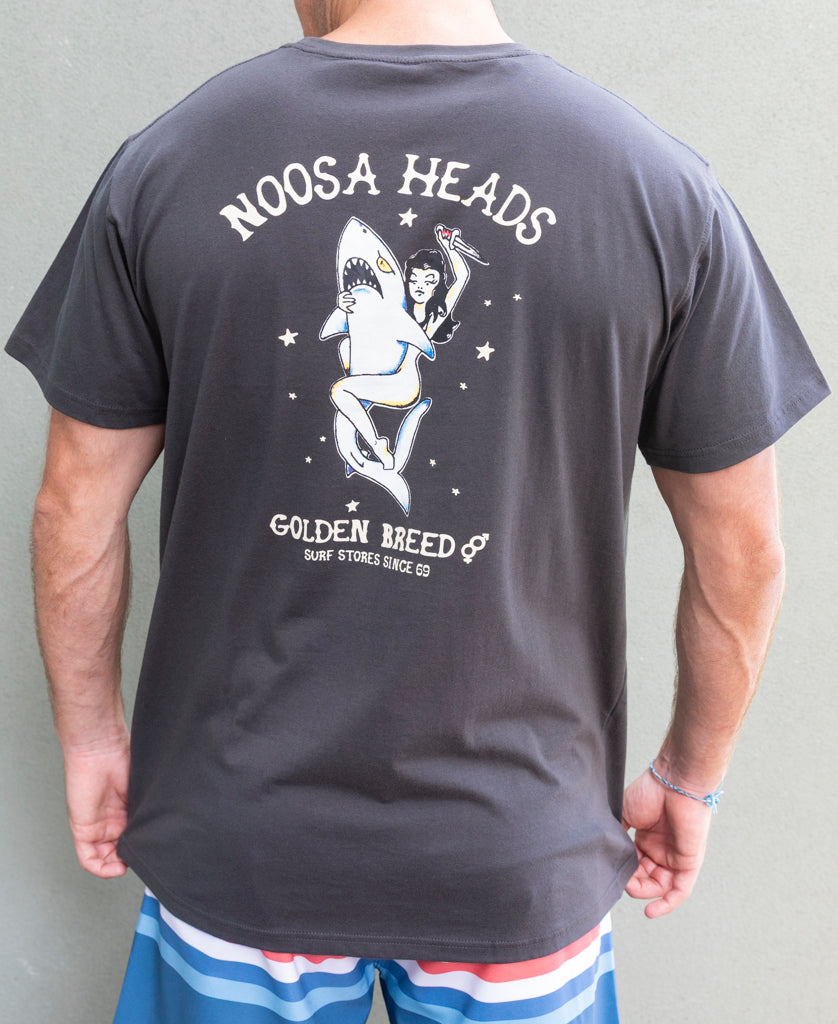 Noosa Shark Girl Tee | Wash Black