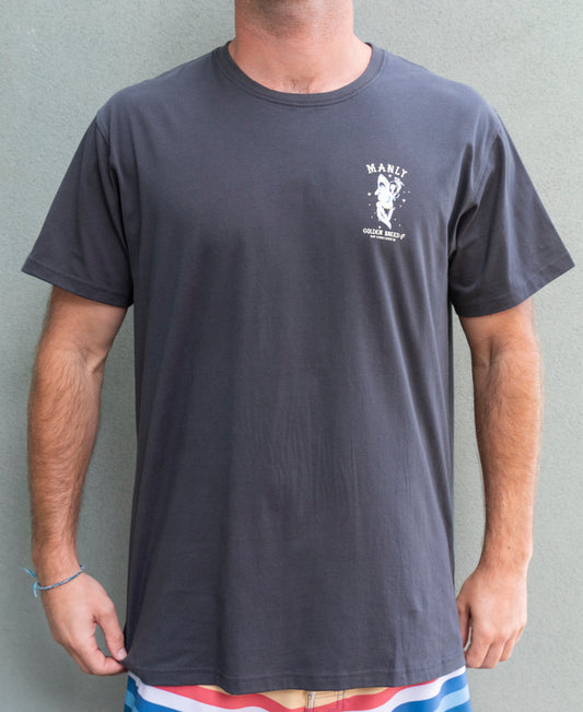 Manly Shark Girl Tee | Wash Black