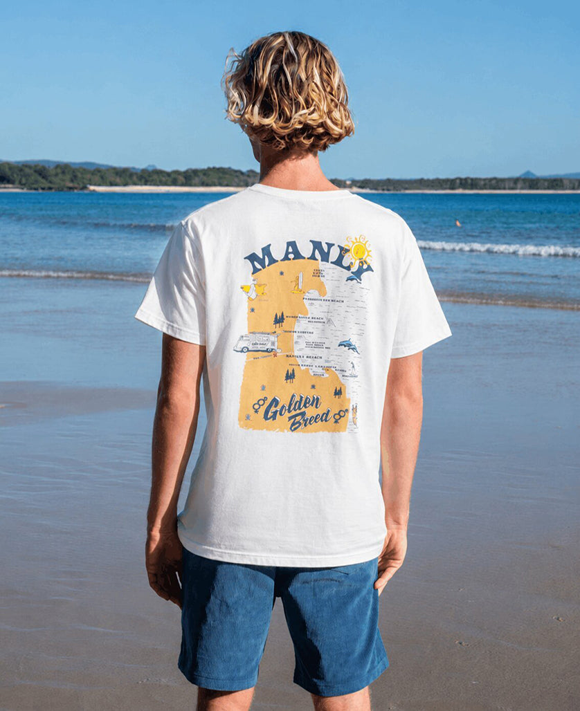 Golden Breed Manly Map Tee | Off White - T-Shirts