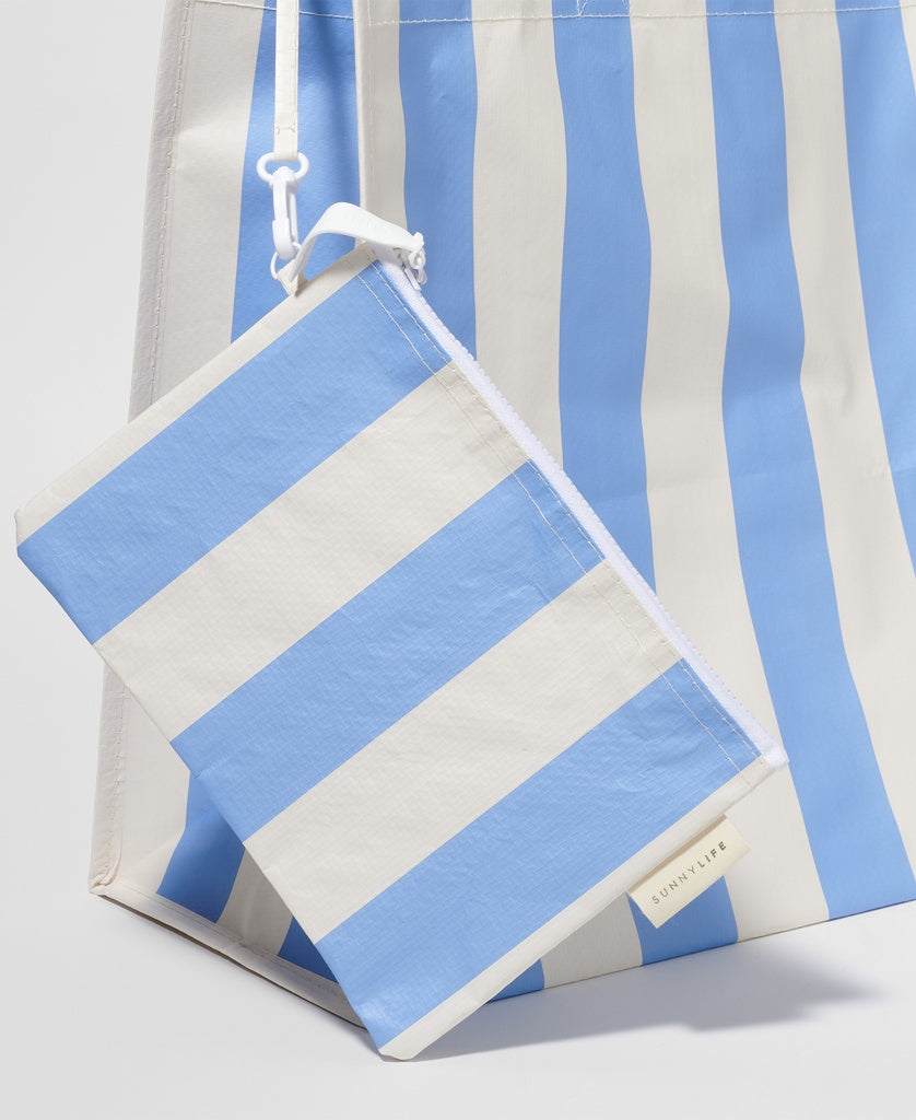 Carryall Beach Bag Le Weekend | Mid Blue Cream