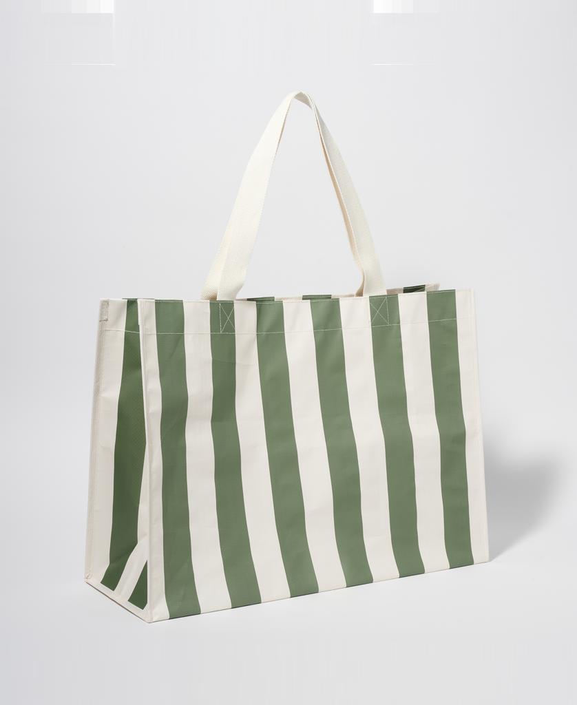 Carryall Beach Bag The Vacay | Olive Stripe