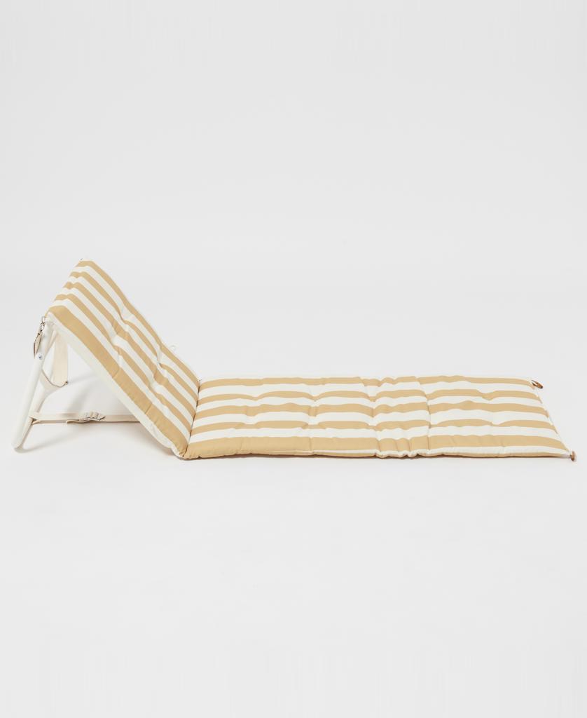 Reclining Beach Chair Mango Bay | Golden Mustard Stripe