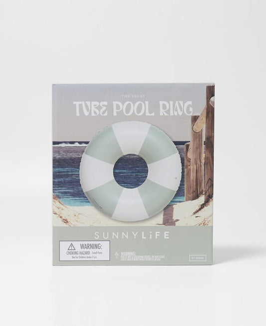 Tube Pool Ring The Vacay | Soft Olive Stripe