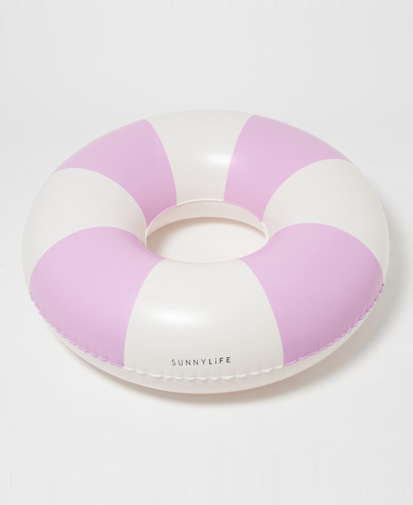 Tube Pool Ring | Bubblegum Pink Stripe