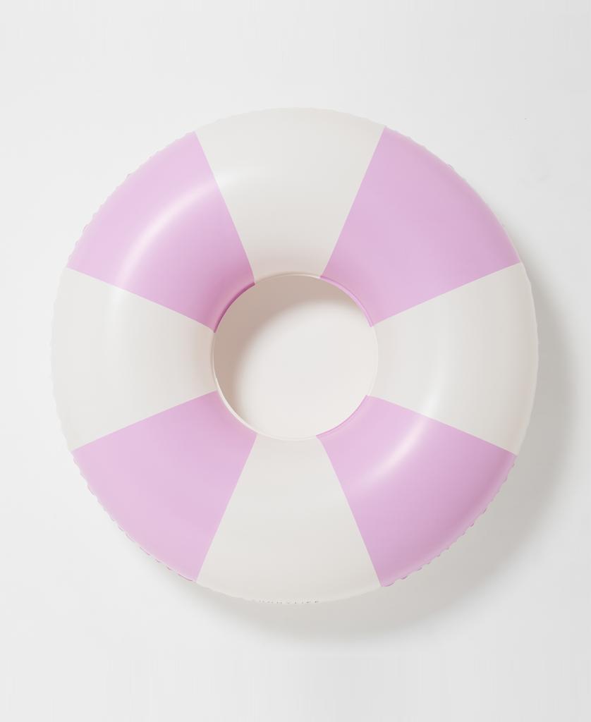 Tube Pool Ring | Bubblegum Pink Stripe