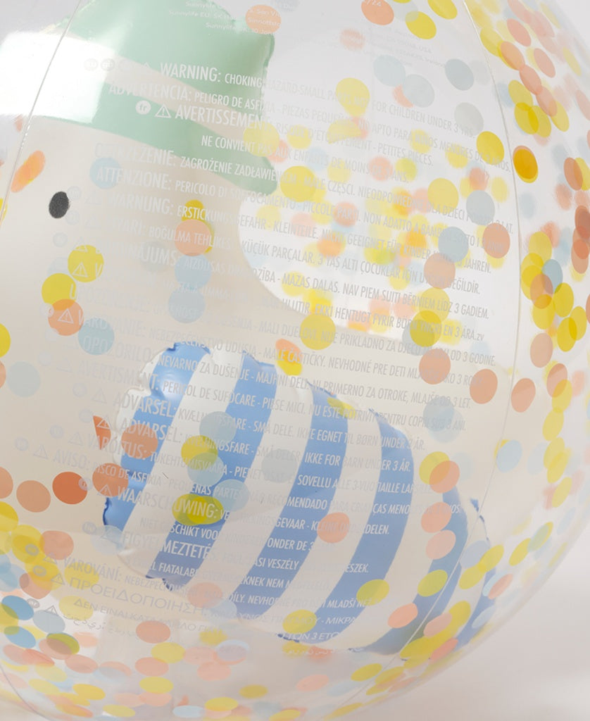 3D Inflatable Beach Ball Sammy the Seagull | Blue Stripe