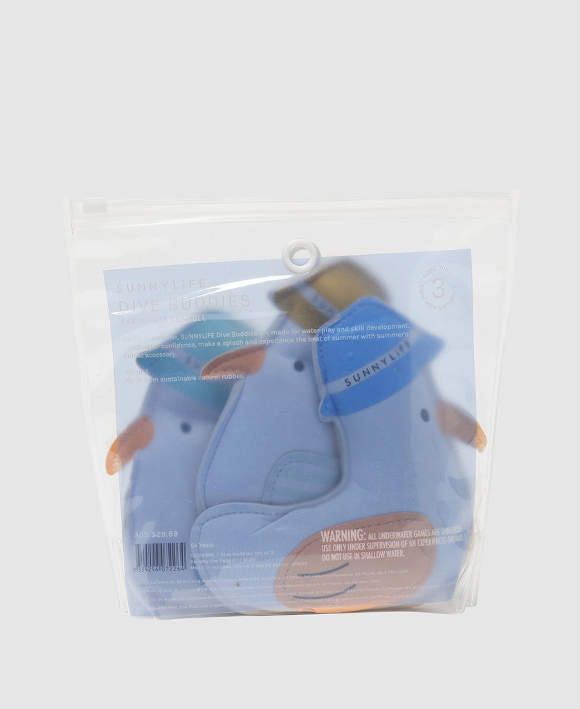 Sunny Life Dive Buddies Sammy the Seagull | Multi Set of 3 - Pool Toys