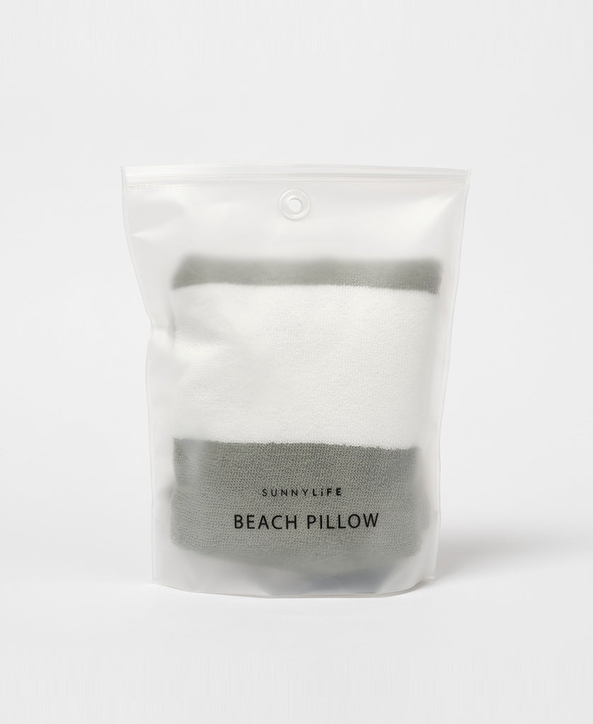 Inflatable Beach Pillow | The Vacay Olive Stripe