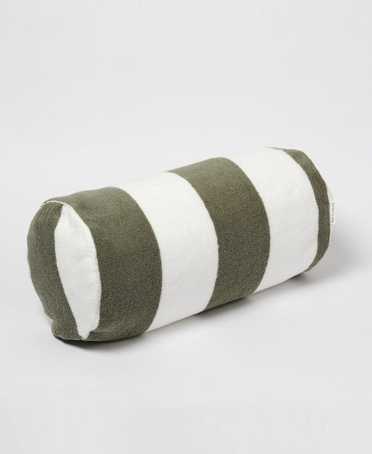 Inflatable Beach Pillow | The Vacay Olive Stripe