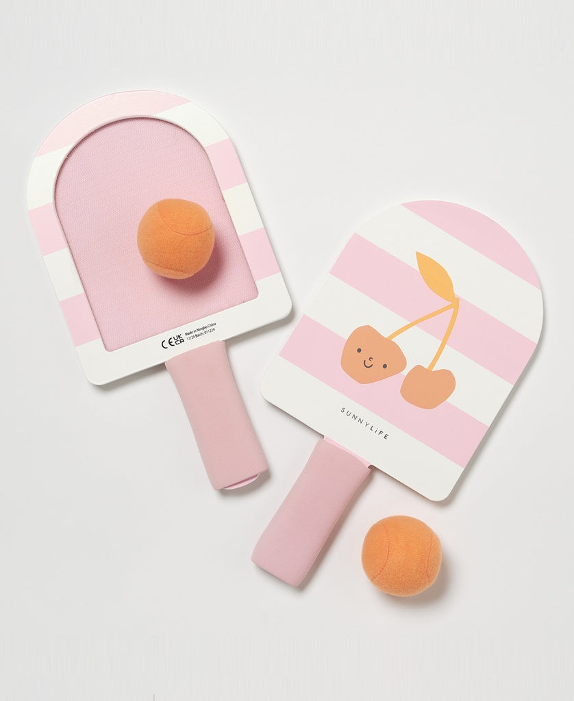 Sunny Life Kids Velcro Beach Bats | Cotton Candy Cherry - Beach & Sand Toys