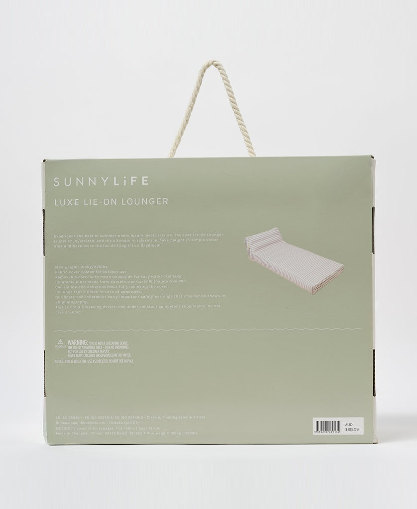 Luxe Lie-On Lounger | La Palma Sage Stripe