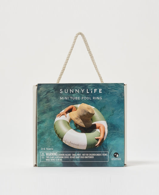 Mini Tube Pool Ring | Olive Stripe
