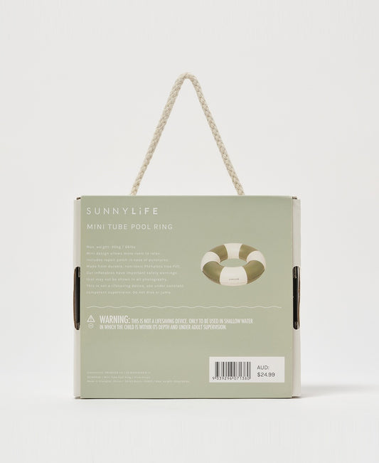 Mini Tube Pool Ring | Olive Stripe