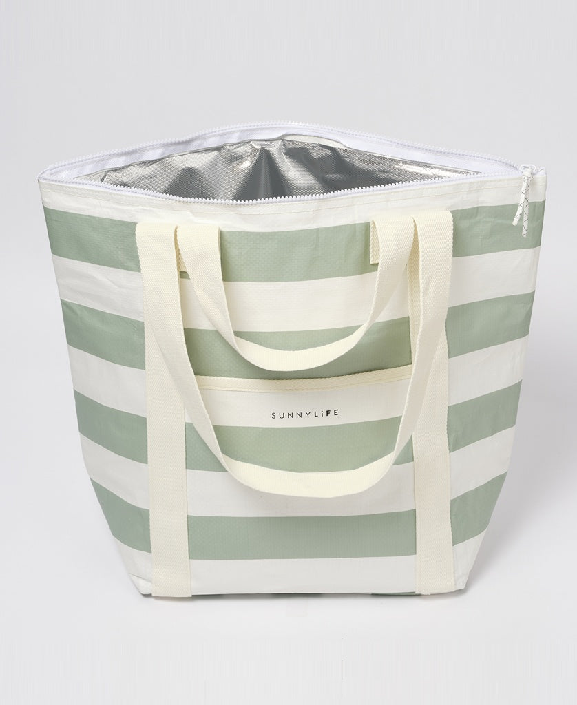 Light Cooler Tote La Palma  | Sage Stripe