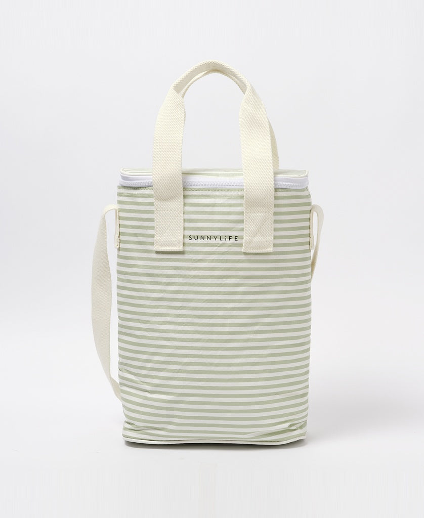 Light Cooler Drinks Bag | Sea Sage Stripe