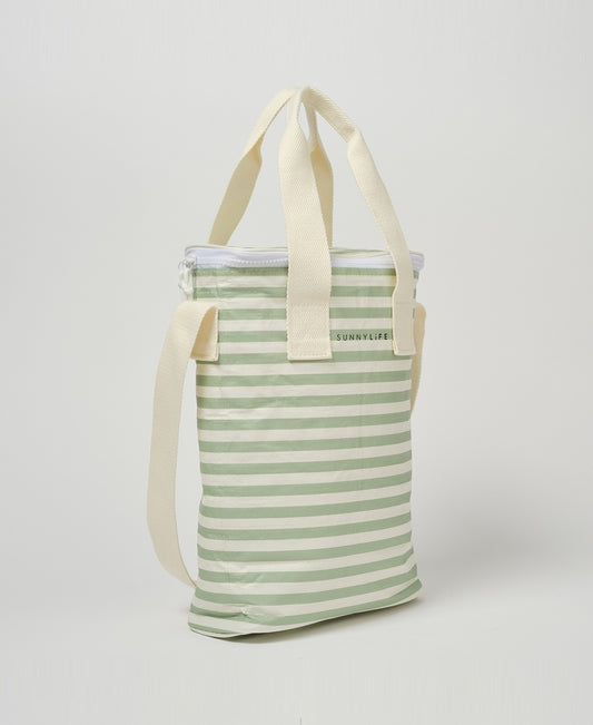 Light Cooler Drinks Bag | Sea Sage Stripe