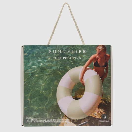 Tube Pool Ring The Vacay | Soft Olive Stripe