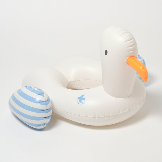 Kids Tube Pool Ring Sammy the Seagull | Blue Stripe