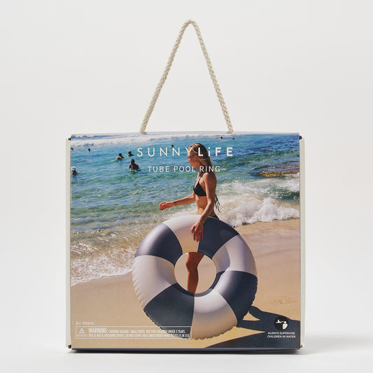 Tube Pool Ring | Navy Stripe