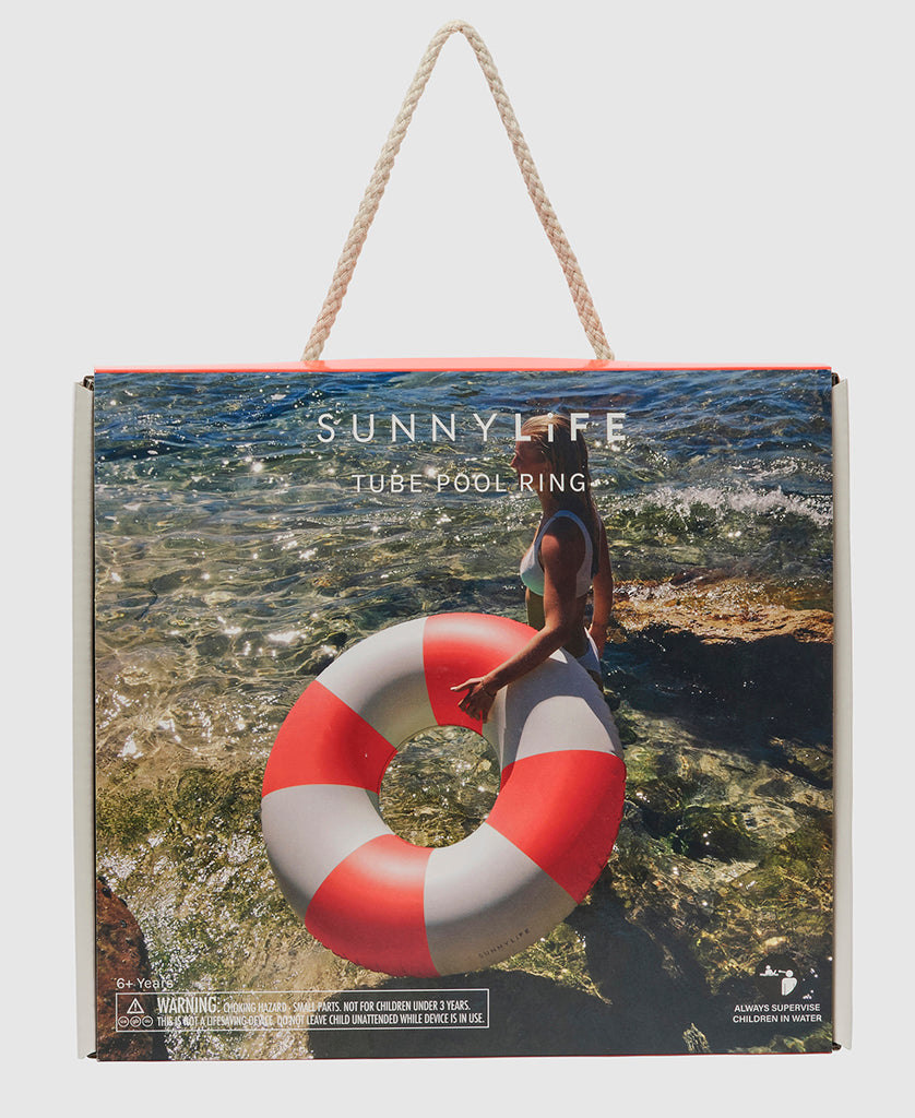 Tube Pool Ring | Tomato Red Stripe