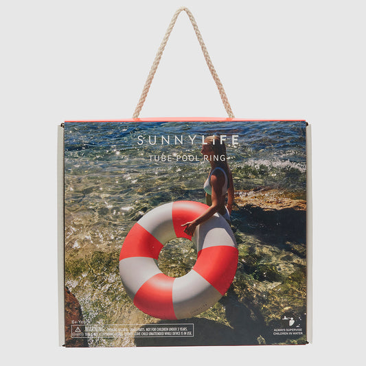 Tube Pool Ring | Tomato Red Stripe