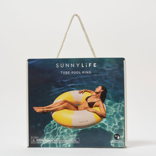 Tube Pool Ring | Sunshine Yellow Stripe