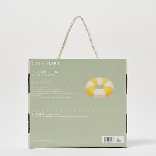 Tube Pool Ring | Sunshine Yellow Stripe