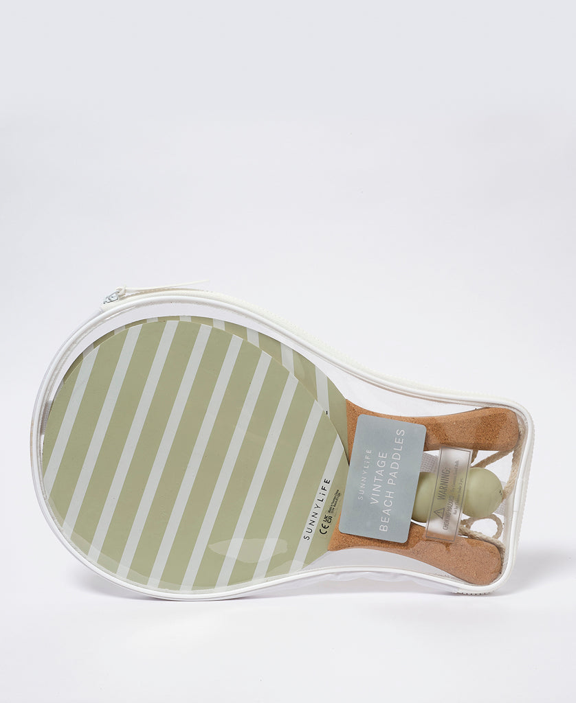 Sunny Life Vintage Beach Paddles | La Palma Sage Stripe - Paddle Ball Sets