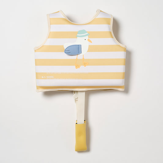 Kids Swim Vest 2-3 Sammy the Seagull | Mustard Stripe