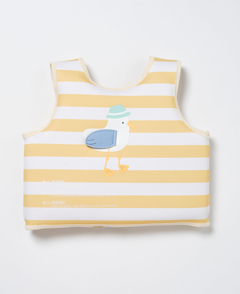 Sunny Life Kids Swim Vest 3-6 Sammy the Seagull | Mustard Stripe - Swim Vests