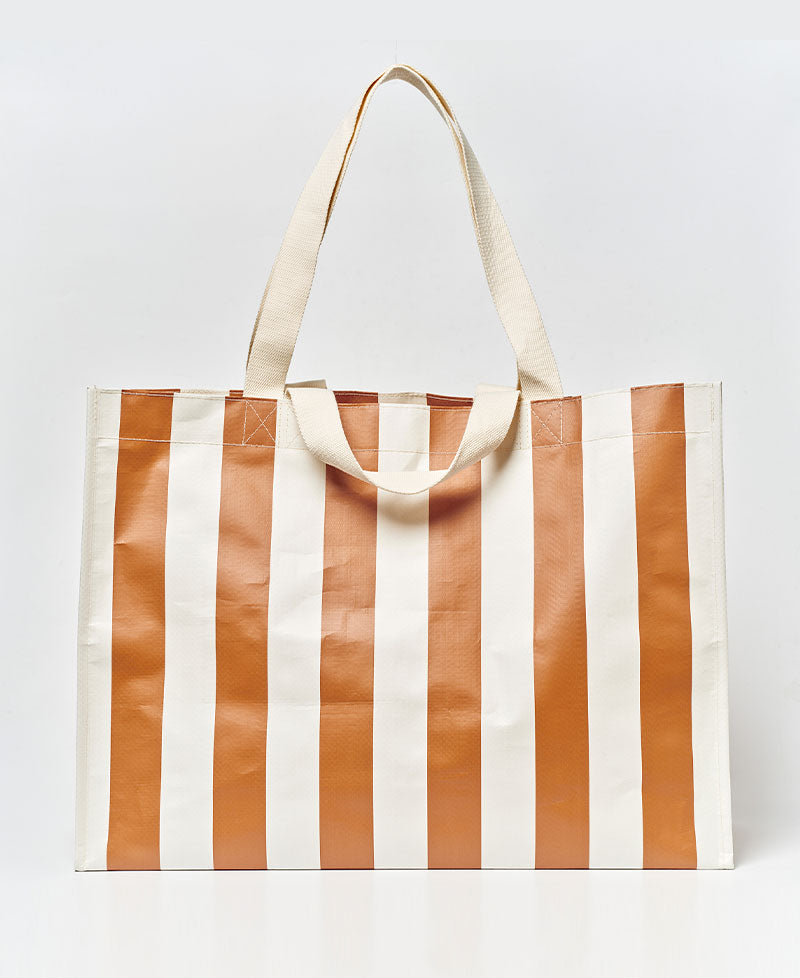Sunny Life Carryall Beach Bag Tierra Clay Bold Stripe - Beach Bags