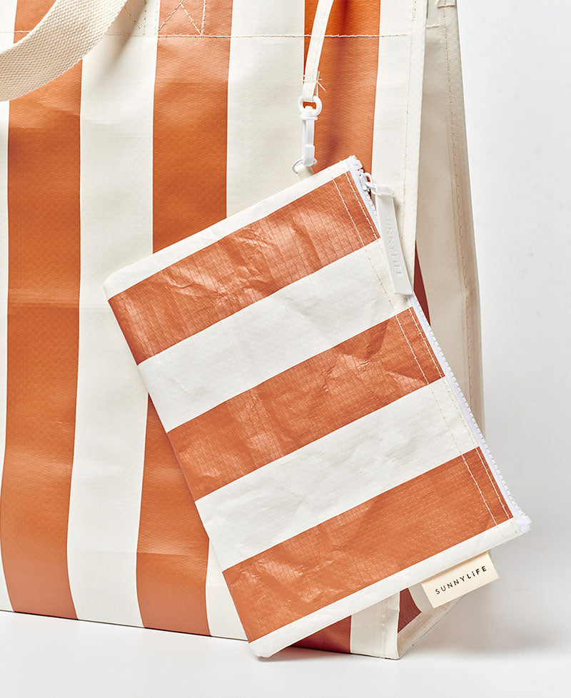 Sunny Life Carryall Beach Bag Tierra Clay Bold Stripe - Beach Bags