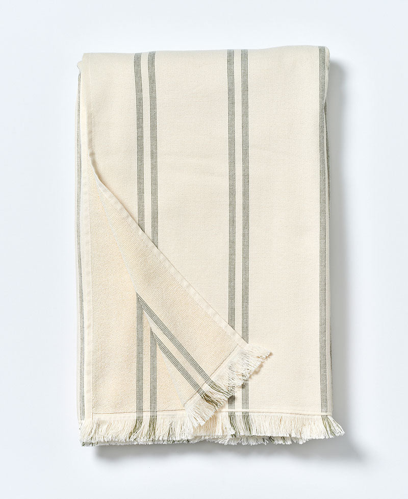 Sunny Life Fouta Beach Towel The Vacay Olive Stripe - Beach Towels