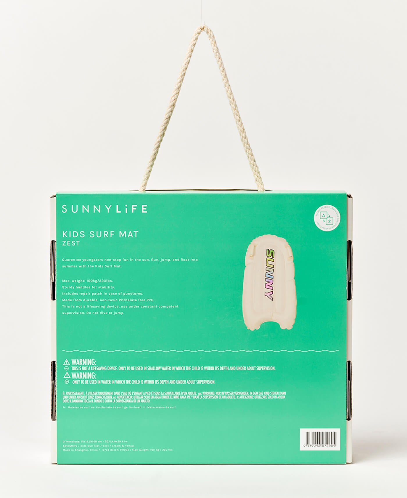 Sunny Life Kids Surf Mat Zest Cream and Yellow - Bodyboards