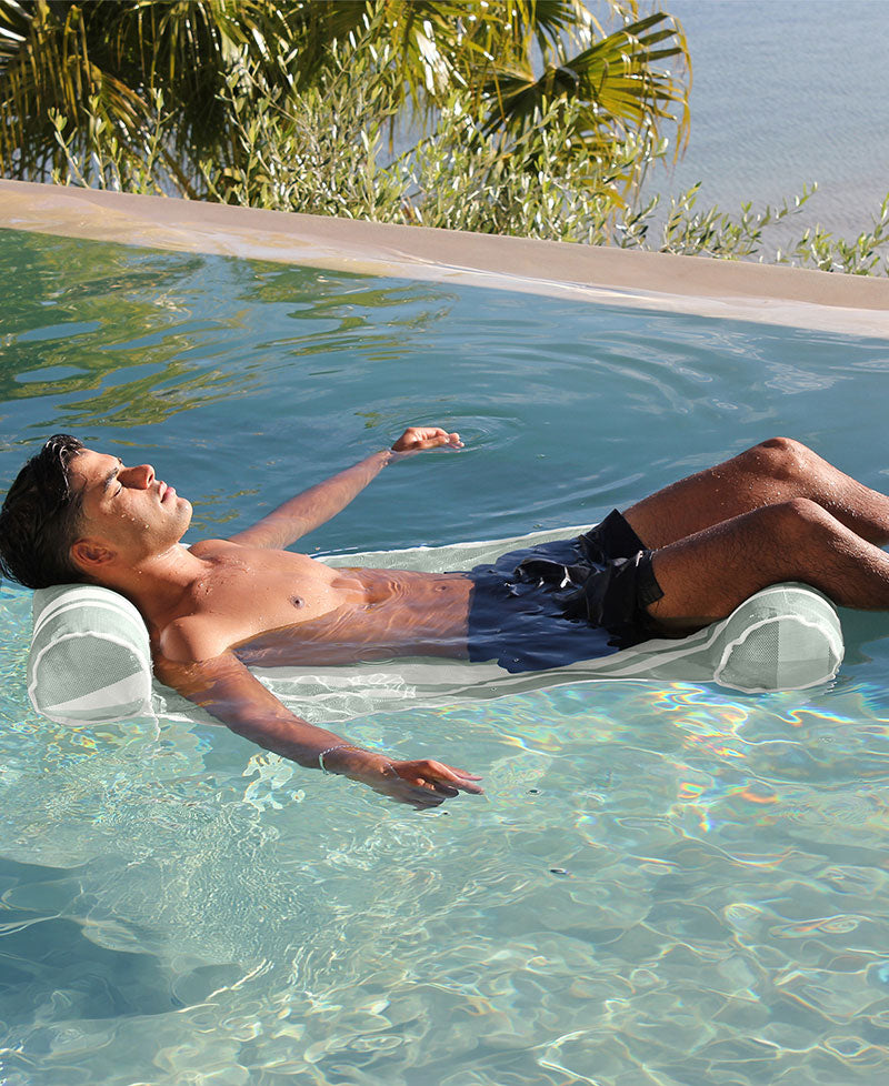 Sunny Life Mesh Hammock Float Seagrass Stripe - Pool Hammocks