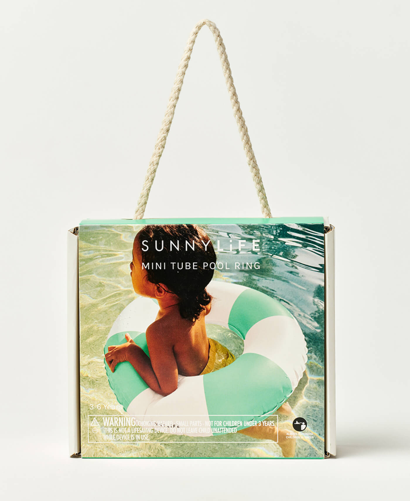 Sunny Life Mini Tube Pool Ring Zest Green Stripe - Pool Floats