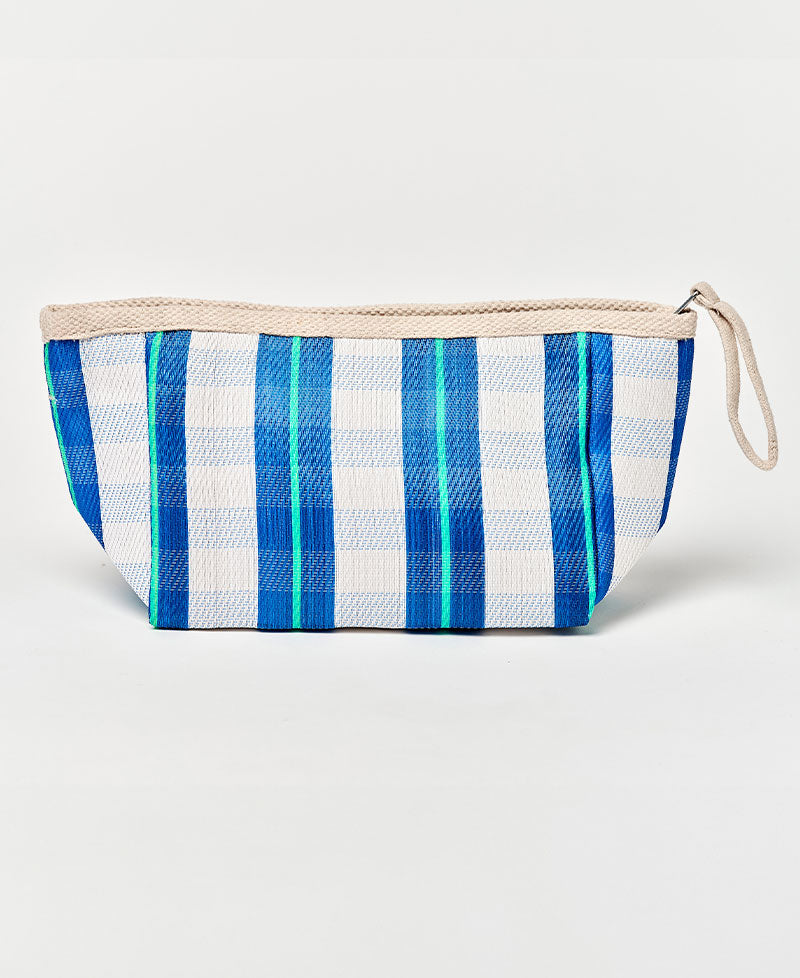 Sunny Life Recycled Nylon Beach Pouch La Mer Blue Neon - Beach Bags