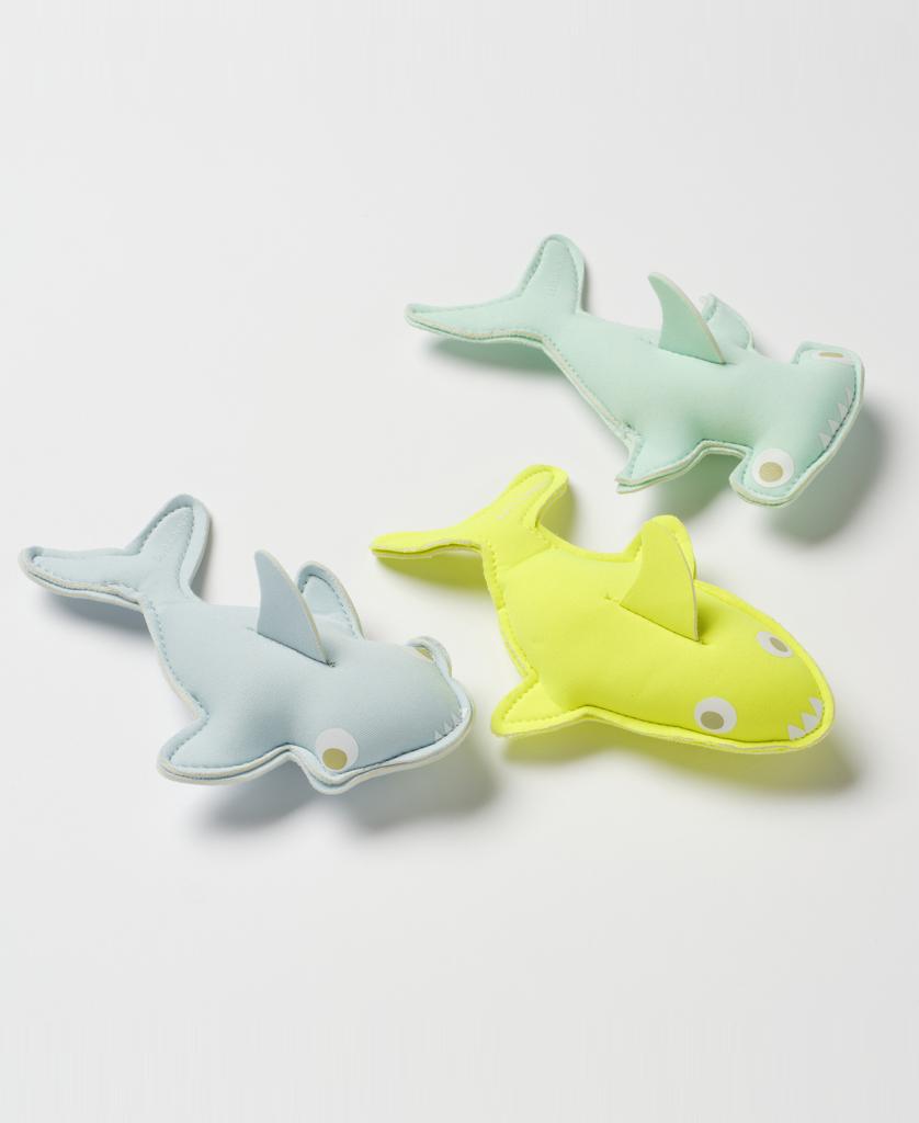 Salty the Shark Dive Buddies | Aqua Neon Yellow Set of 3-Golden Breed