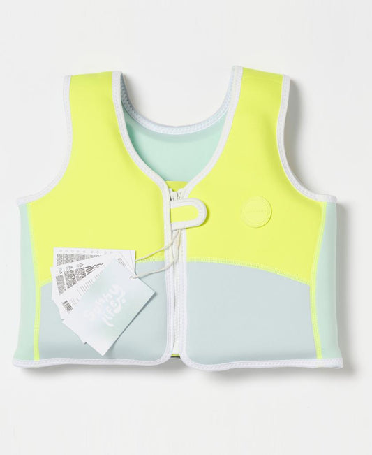 Salty the Shark Swim Vest 2-3 | Aqua Neon Yellow