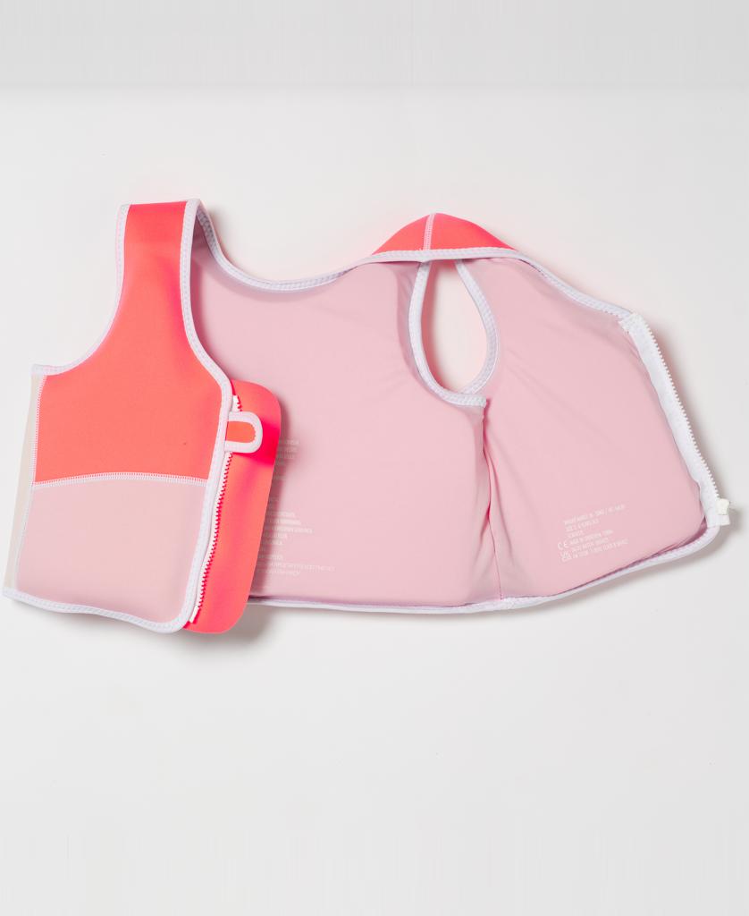 Melody the Mermaid Swim Vest 3-6 | Neon Strawberry-Golden Breed