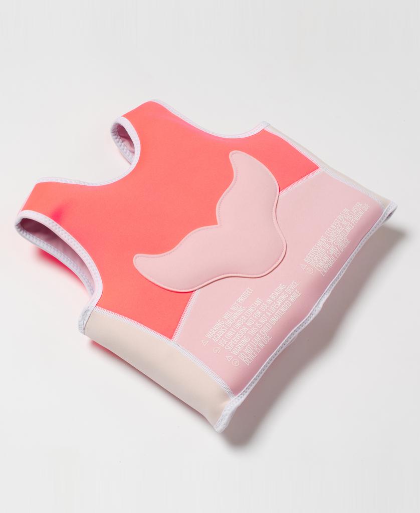 Melody the Mermaid Swim Vest 2-3 | Neon Strawberry-Golden Breed