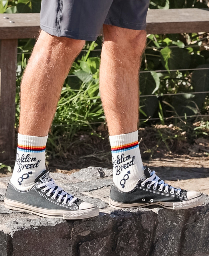 Golden Breed Stripe Sport Sock | White - Athletic Socks