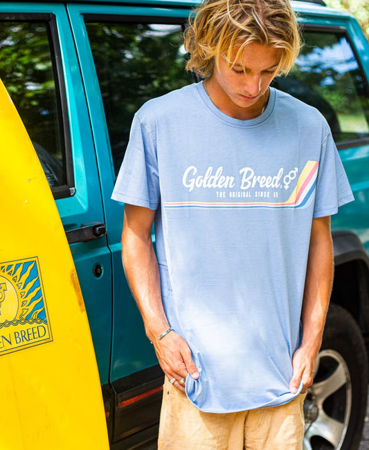 Deluxe Retro Surf Tee | Sea Blue Marle