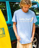 Golden Breed Deluxe Retro Surf Tee | Sea Blue Marle - T-Shirts