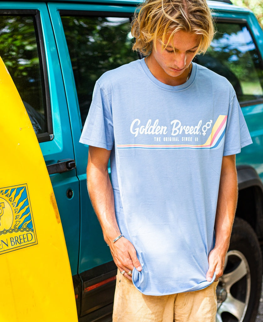 Deluxe Retro Surf Tee | Sea Blue Marle