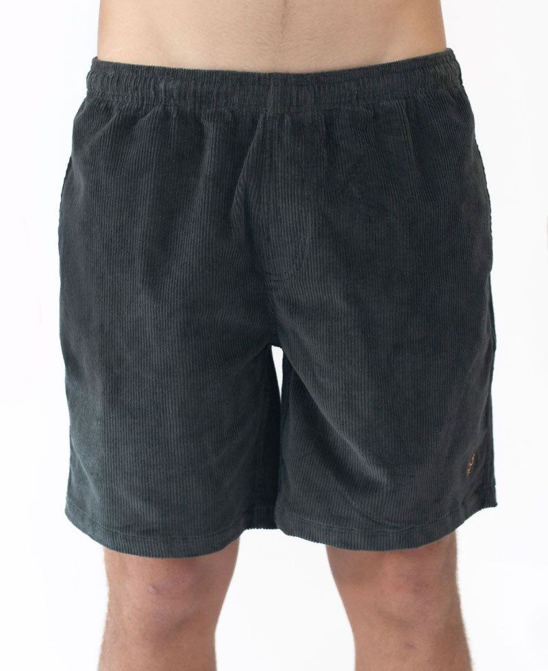 Golden Breed Fletch Cord Elastic Walkshort | Wash Black - Shorts