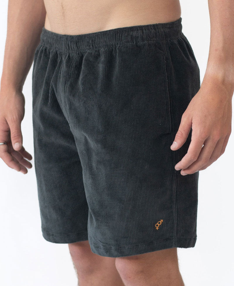 Golden Breed Fletch Cord Elastic Walkshort | Wash Black - Shorts