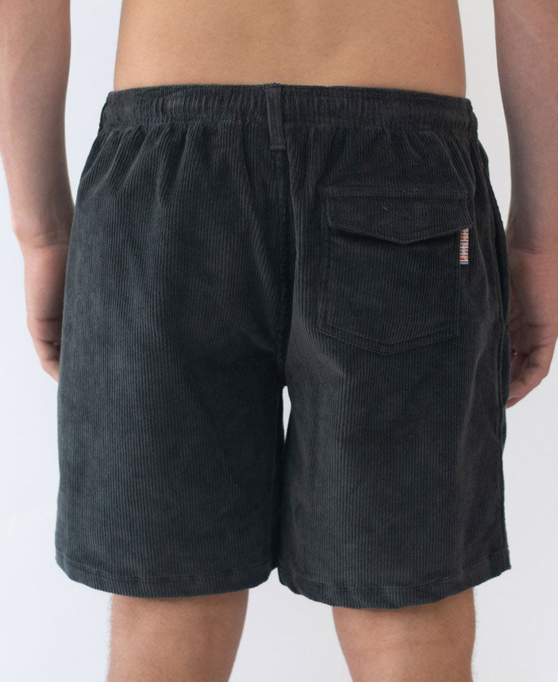 Golden Breed Fletch Cord Elastic Walkshort | Wash Black - Shorts